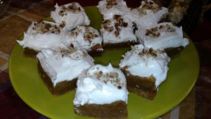 Pumpkin Bars With Fluffy Frosting